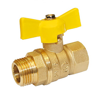 Кран шаровый ГАЛЛОП для газа DN-15 СТАНДАРТ 231 бабочка ВхН