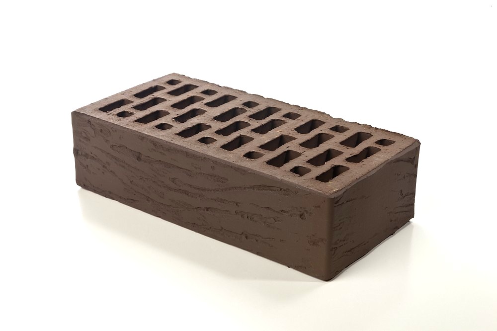 Коричневый кирпич облицовочный Браер рифленый 1 NF