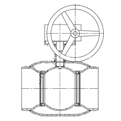 Кран шаровой BREEZE 11с331п прив. 350/300 (PN 25) с ред.