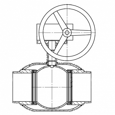 Кран шаровой BREEZE 11с337п прив. 125/125 (PN25) с ред.