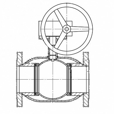 Кран шаровой BREEZE 11с338п фланец 125/125 (PN25) с ред.