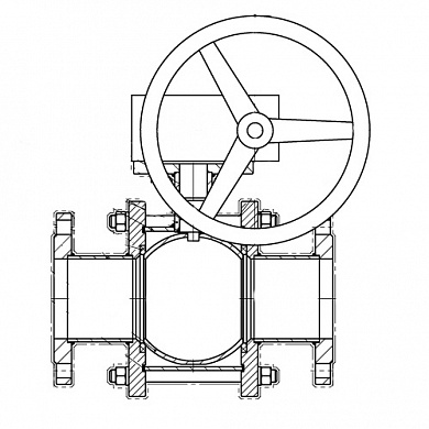 Кран шаровой BREEZE 11с341п фланец 400/300 (PN16) с ред.
