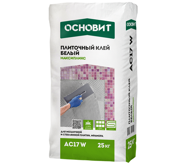 Клей плиточный Профи Мрамор ОСНОВИТ МАКСИПЛИКС АС17 W 25 кг