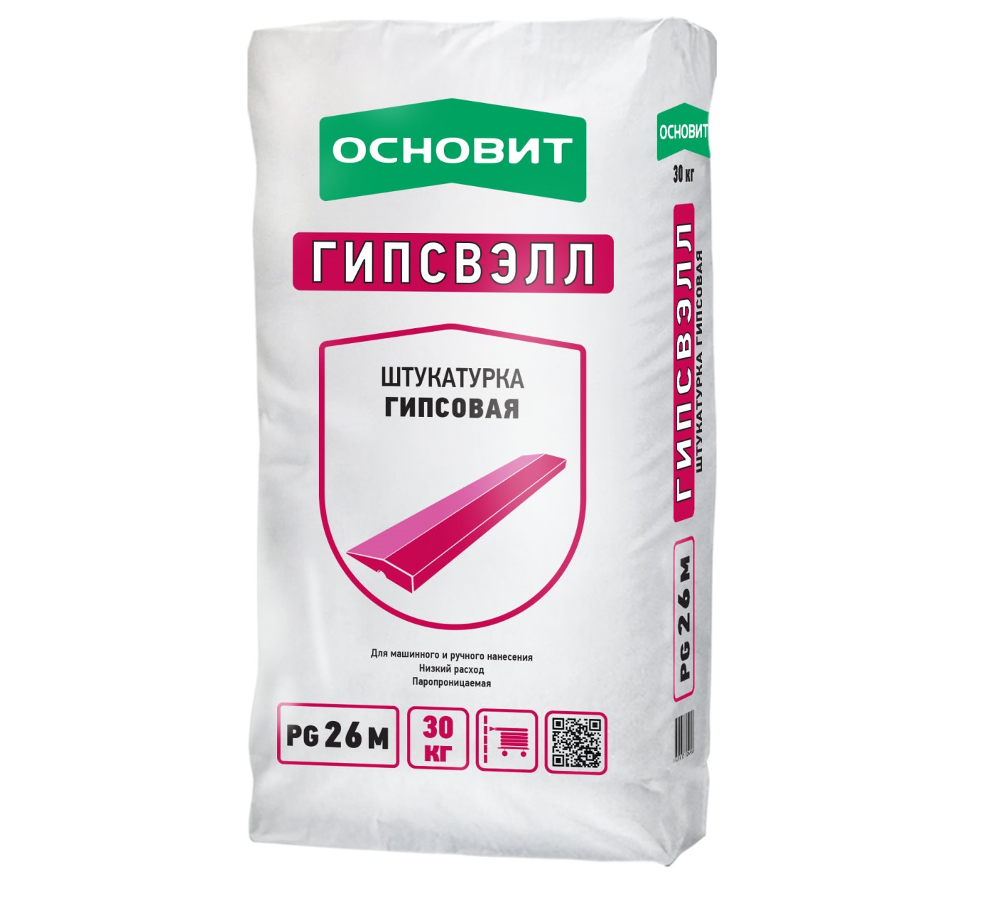 Штукатурка гипсовая машинного нанесения ОСНОВИТ ГИПСВЭЛЛ PG26 M 30 кг